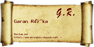 Garan Réka névjegykártya